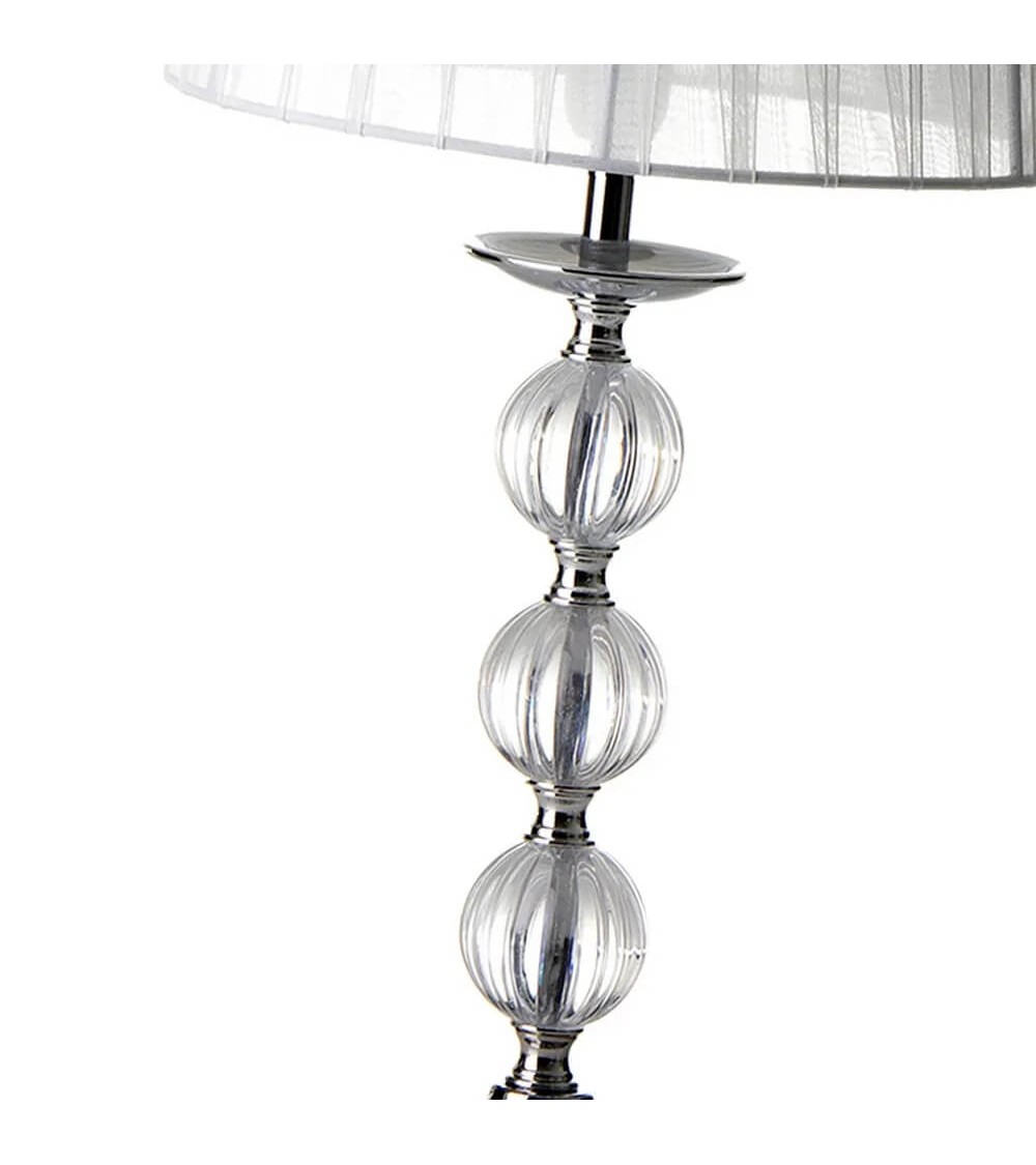 Dcasa Lámpara De Mesa De Metal Plateada De 22x47 Cm