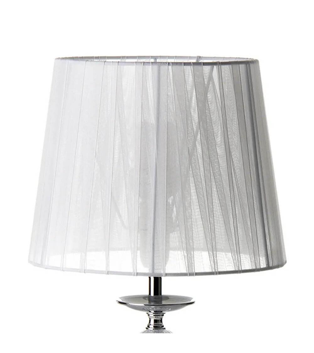 Dcasa Lámpara De Mesa De Metal Plateada De 22x47 Cm