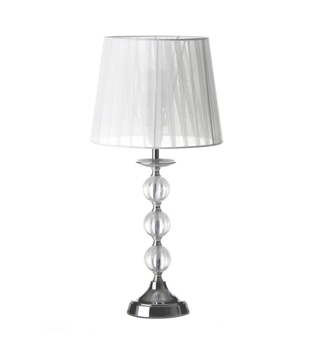 Dcasa Lámpara de mesa de metal plateada de 22x47 cm