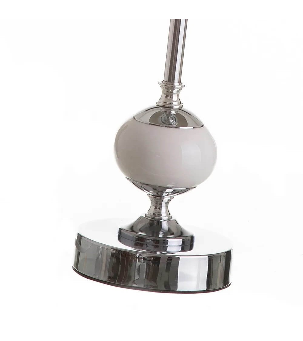 Dcasa Lámpara De Mesa De Porcelana Plateada De 45x22x22 Cm