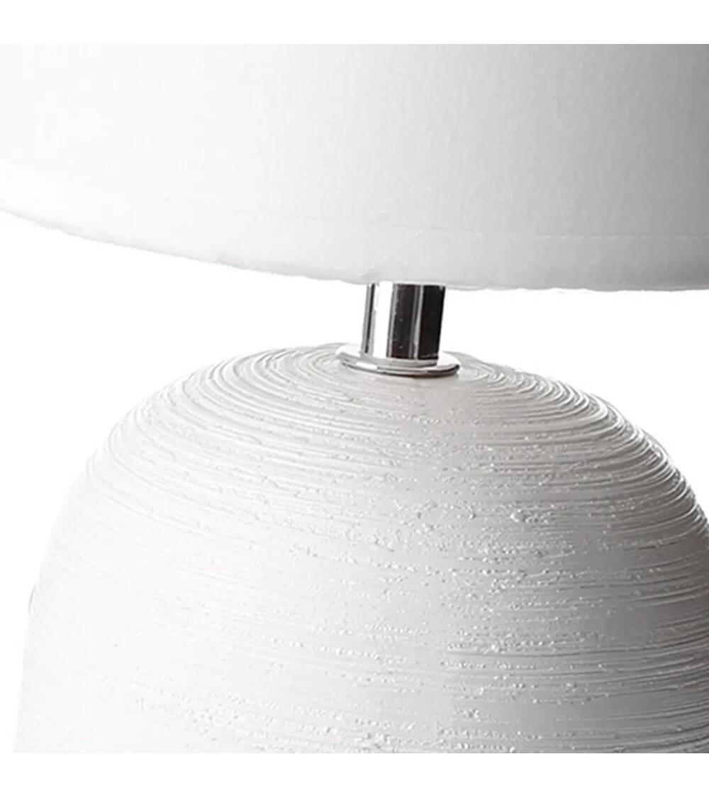 Dcasa Lámpara De Mesita De Noche De Cerámica Blanca De 16x27 Cm