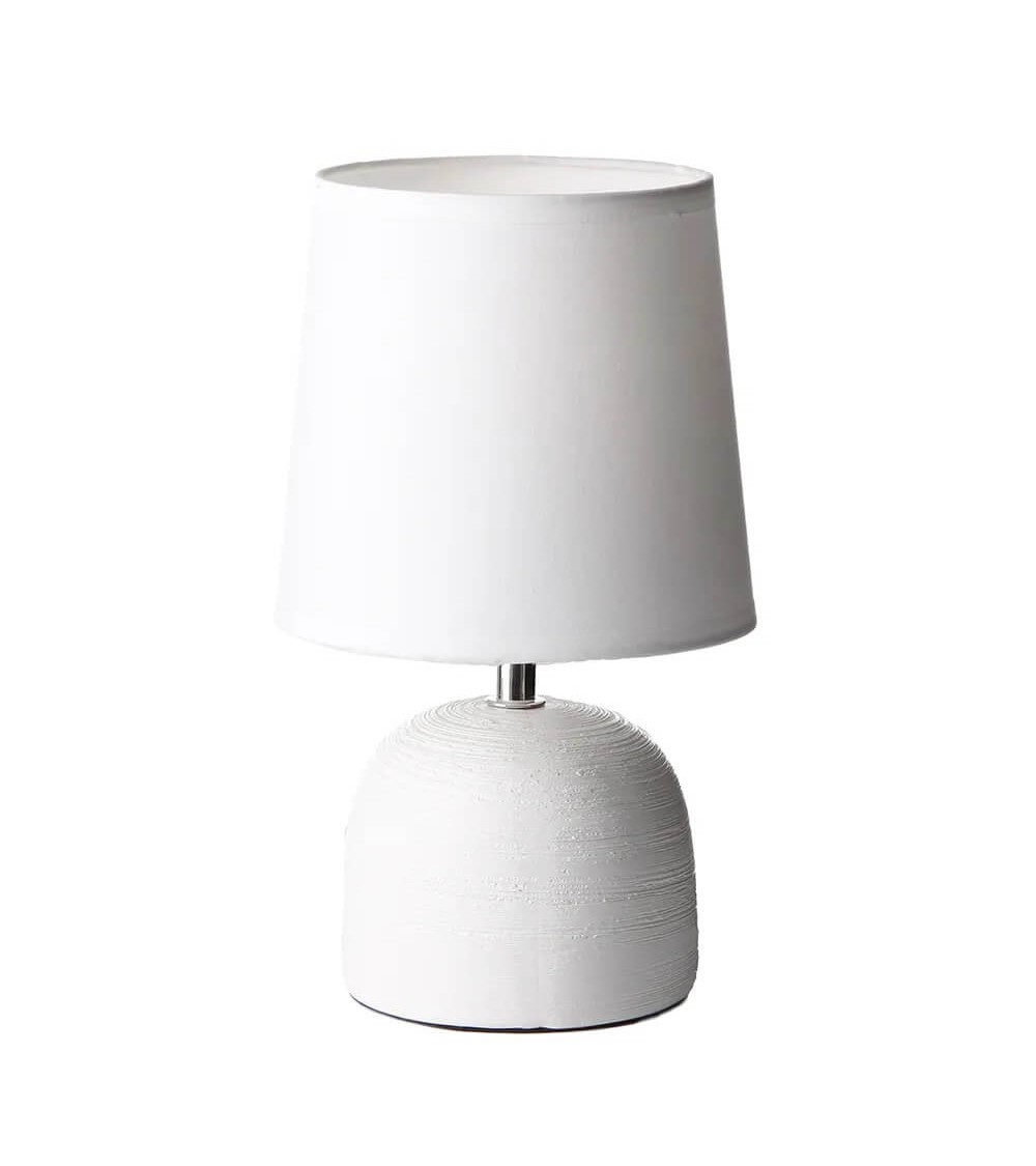 Dcasa Lámpara de mesita de noche de cerámica blanca de 16x27 cm