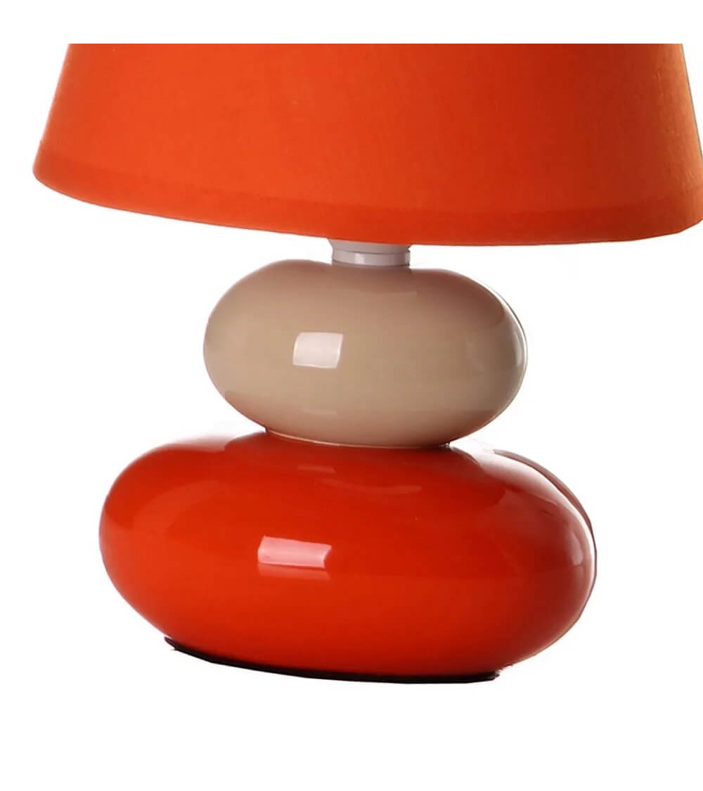 Dcasa Lámpara De Mesita De Noche De Cerámica Naranja De 15x22 Cm