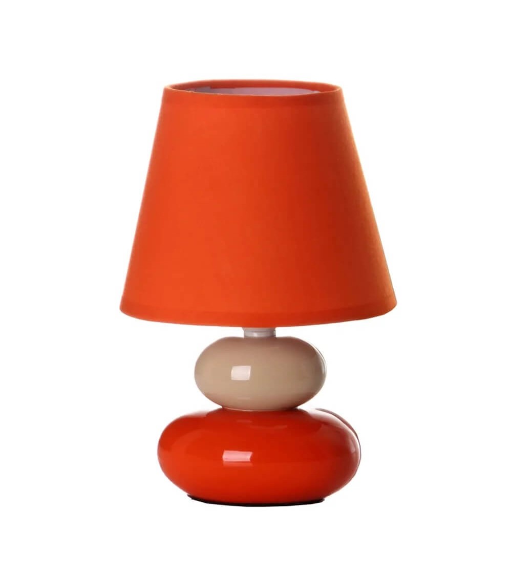 Dcasa Lámpara de mesita de noche de cerámica naranja de 15x22 cm