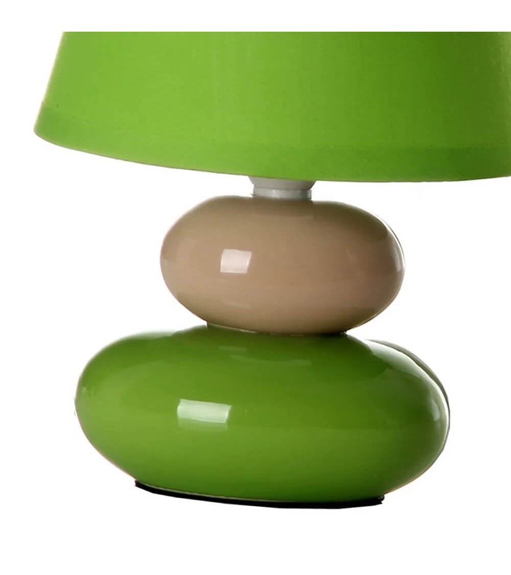 Dcasa Lámpara De Mesita De Noche De Cerámica Verde De 15x22 Cm