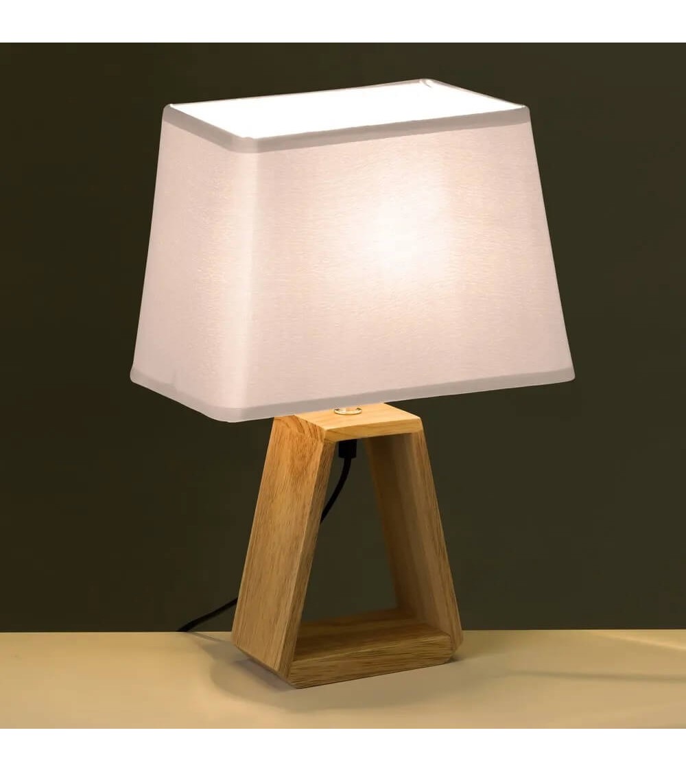 Dcasa Lámpara De Mesita De Noche De Madera Marrón Nórdica Para Dormitorio Vitta