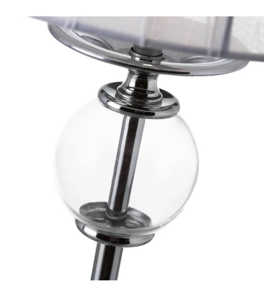 Dcasa Lámpara De Mesita De Noche De Metal Blanca De 44x23x23 Cm