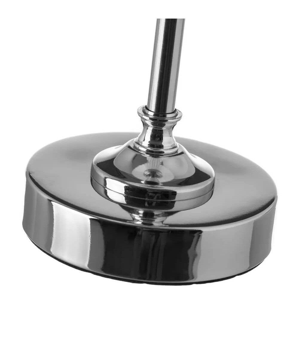 Dcasa Lámpara De Mesita De Noche De Metal Blanca De 44x23x23 Cm