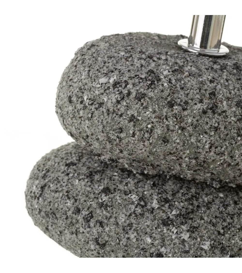 Dcasa Lámpara De Mesita De Noche De Piedras De Cerámica Gris De 23x16x16 Cm