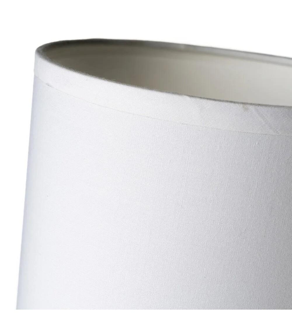 Dcasa Lámpara De Mesita De Noche Tallada Cristal Blanca De 29x15x15 Cm