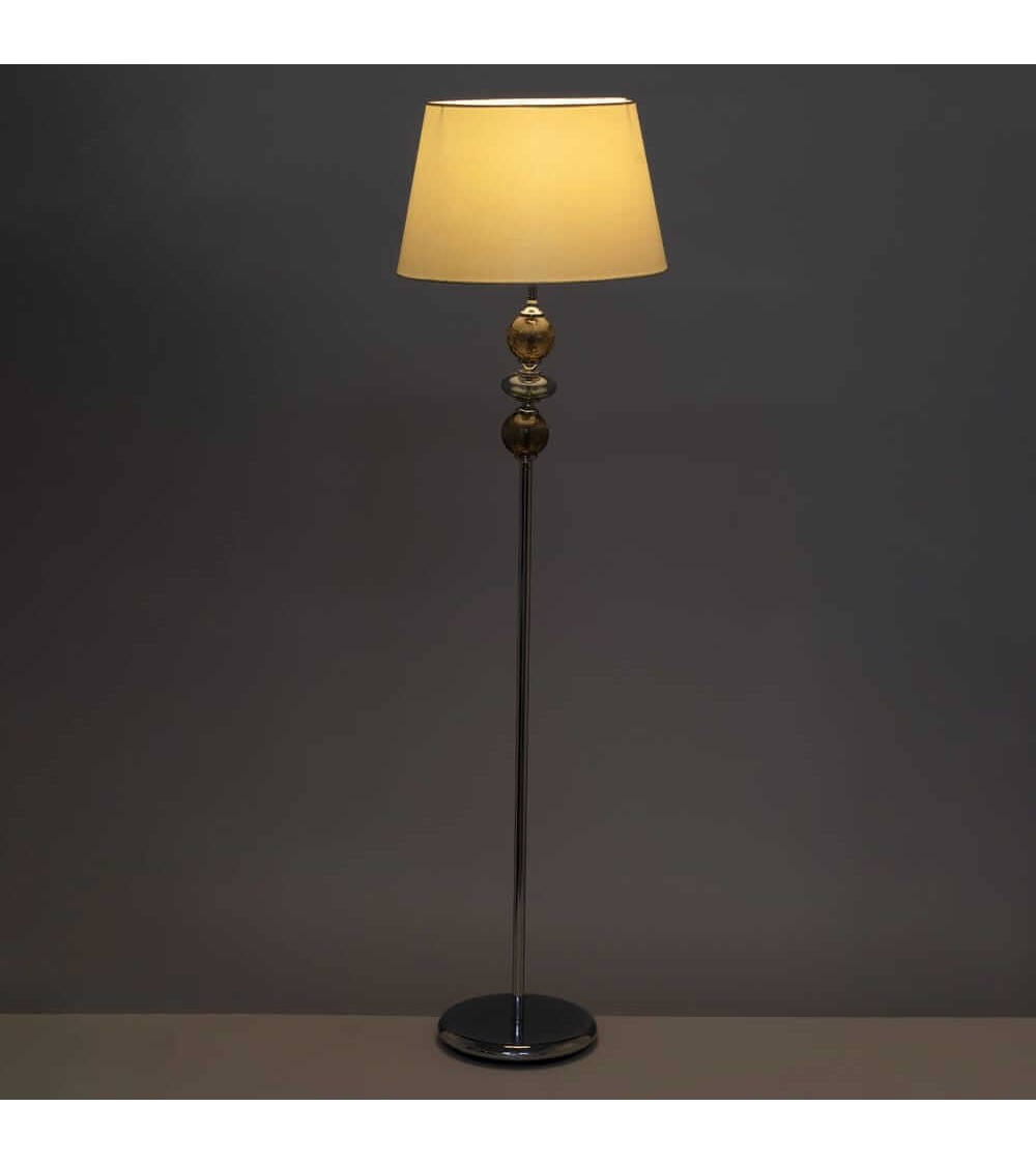 Dcasa Lámpara De Pie De Metal Plateada De 40x144 Cm