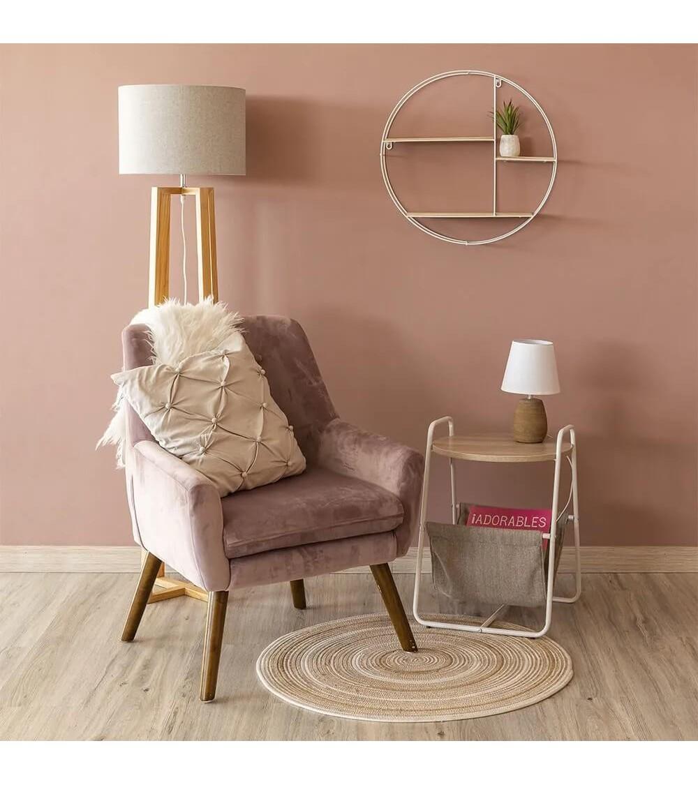 Dcasa Lámpara De Pie Nórdica Marrón De Madera Para Salón Fantasy