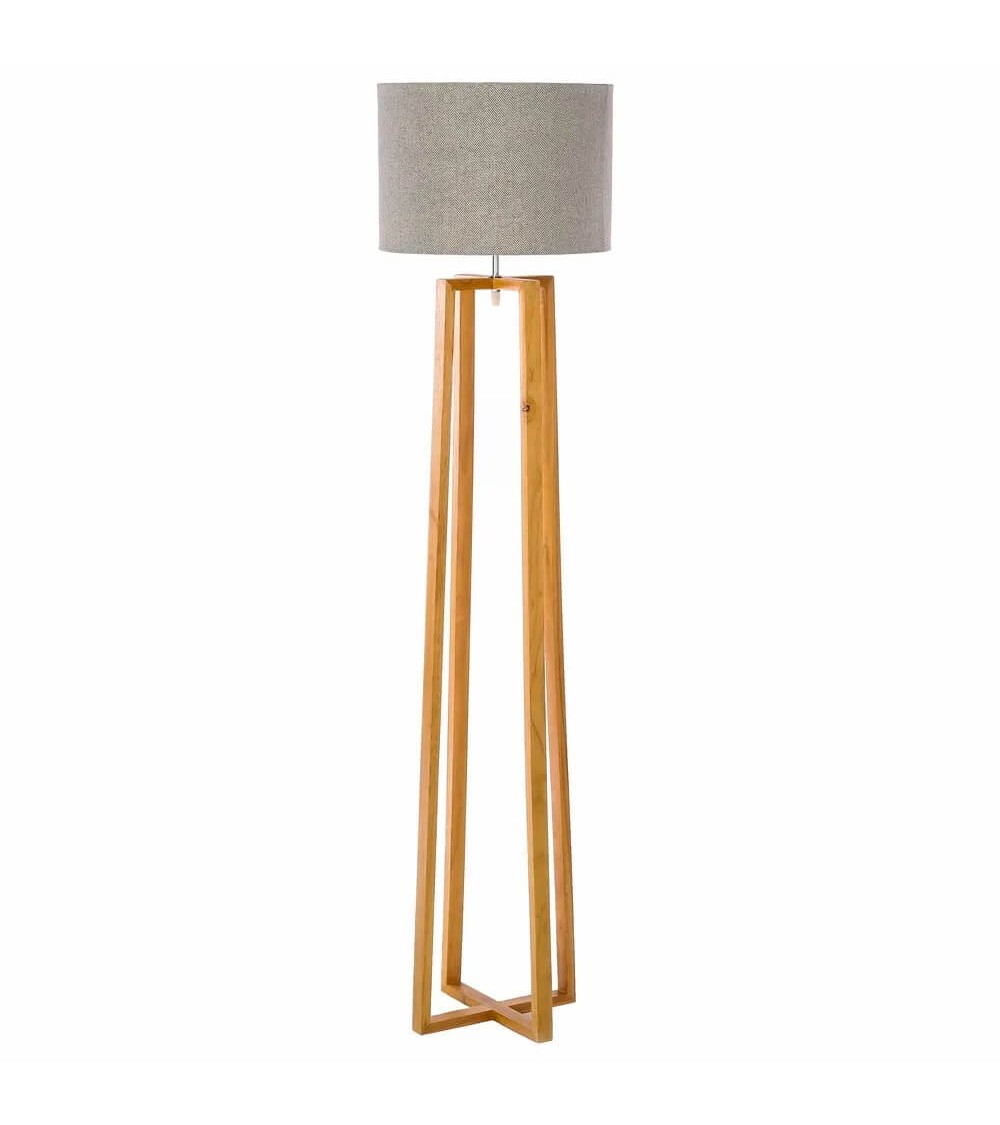 Dcasa Lámpara de pie nórdica marrón de madera para salón Fantasy