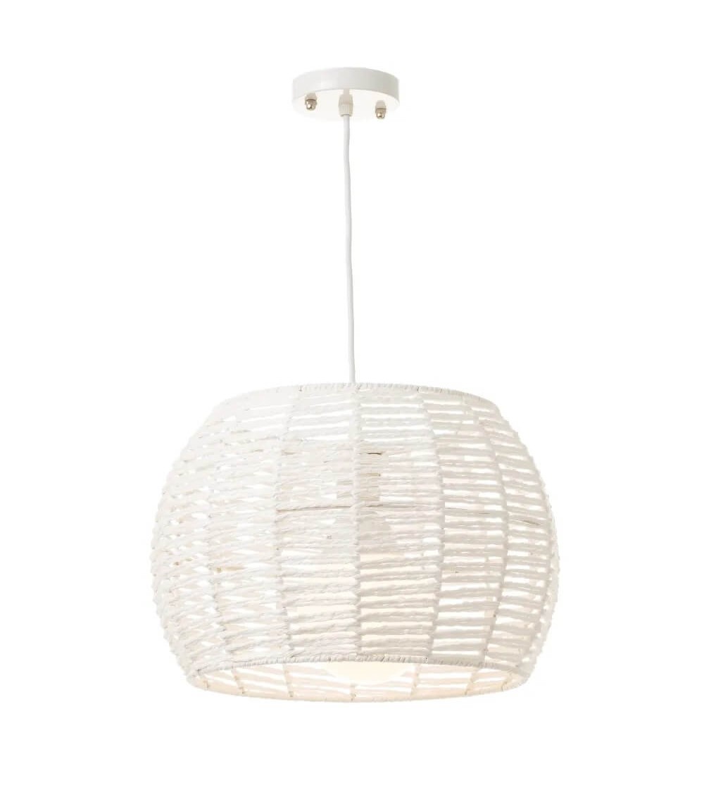 Dcasa Lámpara de techo colgante de metal blanca minimalista para cocina Vitta