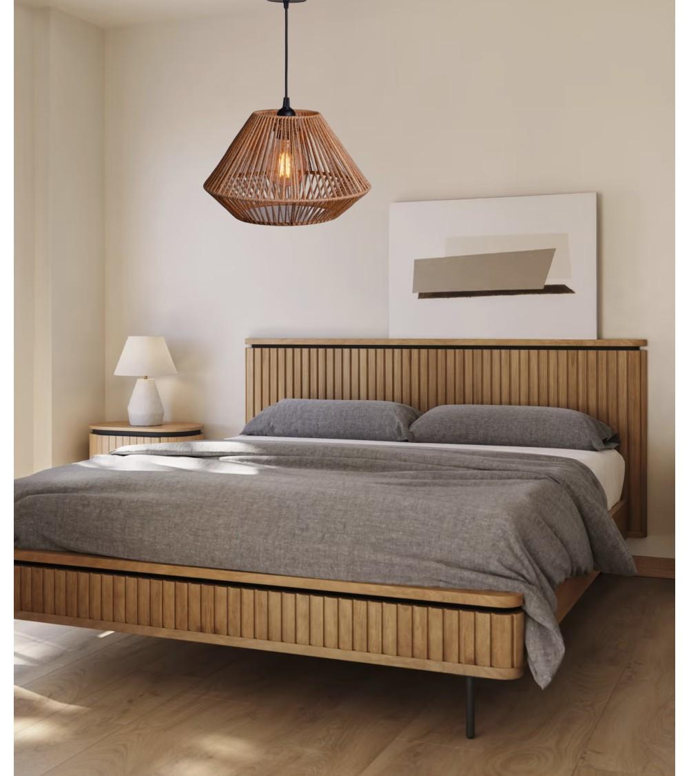 Dcasa Lámpara De Techo De Fibra Papel Natural De 33x33x20 Cm