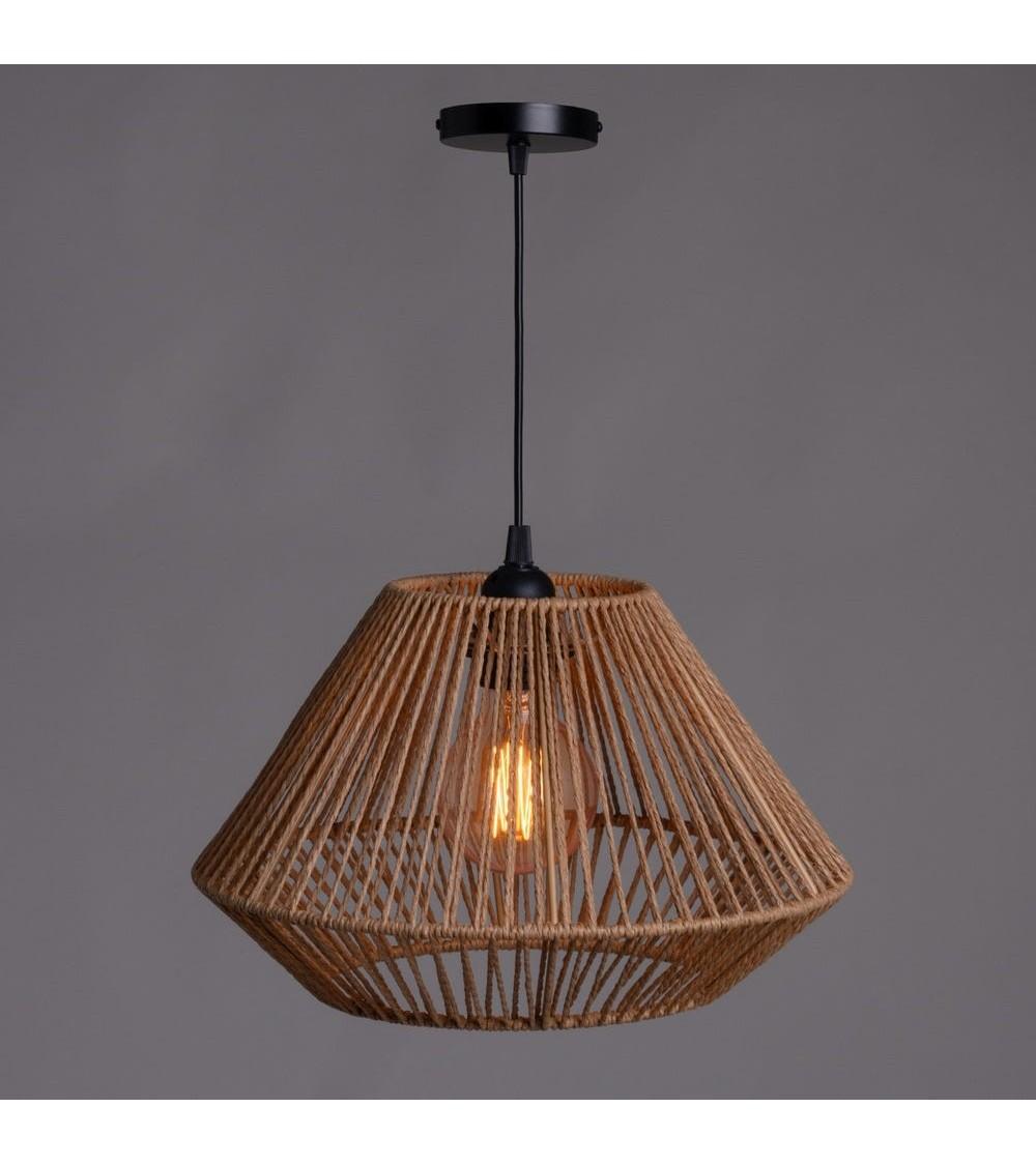 Dcasa Lámpara De Techo De Fibra Papel Natural De 33x33x20 Cm