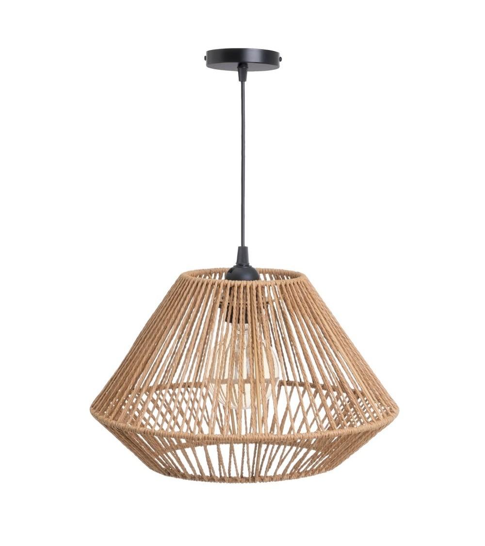 Dcasa Lámpara de techo de fibra papel natural de 33x33x20 cm