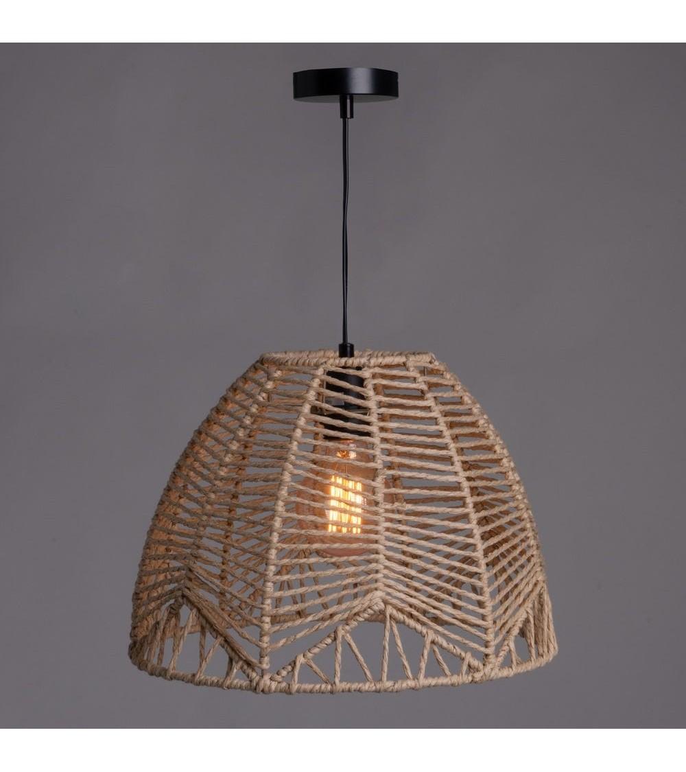 Dcasa Lámpara De Techo De Fibra Papel Natural De 35x35x25 Cm