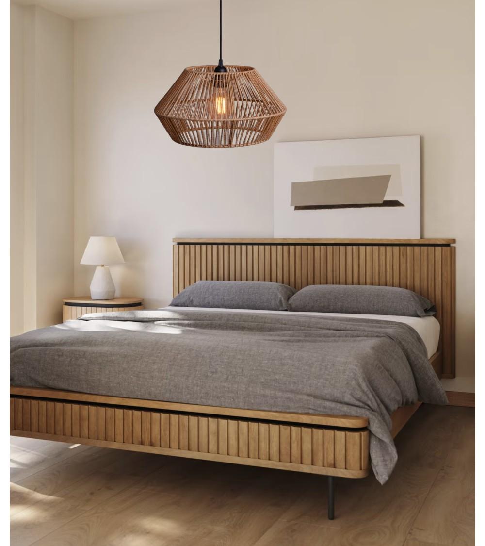 Dcasa Lámpara De Techo De Fibra Papel Natural De 38x38x22 Cm