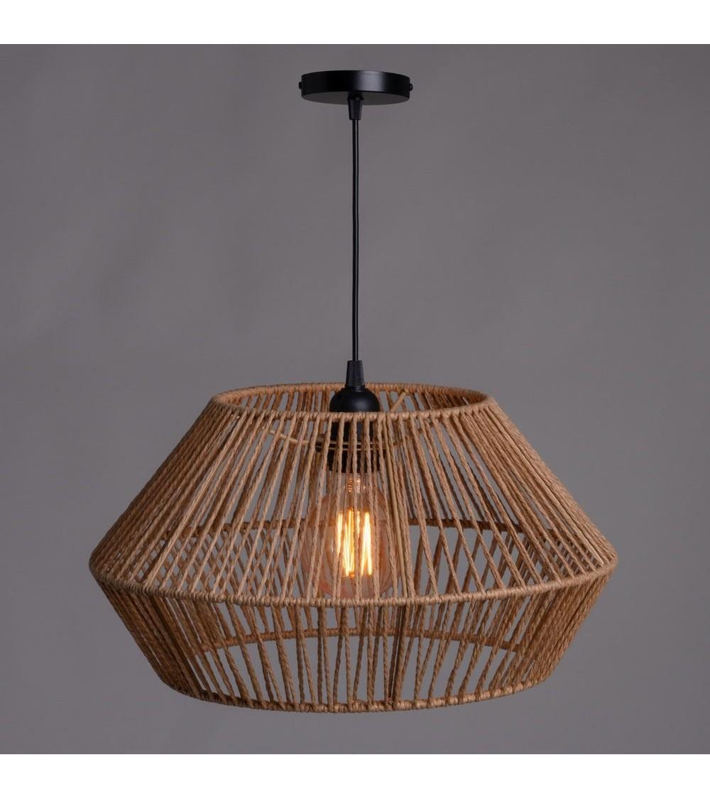 Dcasa Lámpara De Techo De Fibra Papel Natural De 38x38x22 Cm