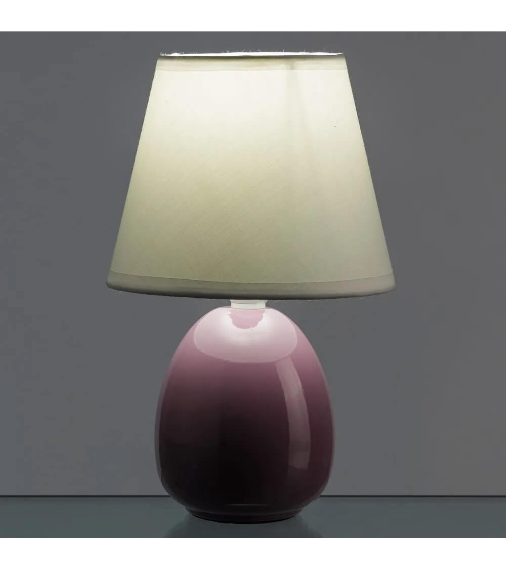 Dcasa Lámpara Para Mesita De Noche Moderna Lila De Cerámica Para Dormitorio