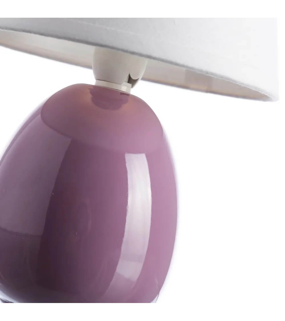 Dcasa Lámpara Para Mesita De Noche Moderna Lila De Cerámica Para Dormitorio