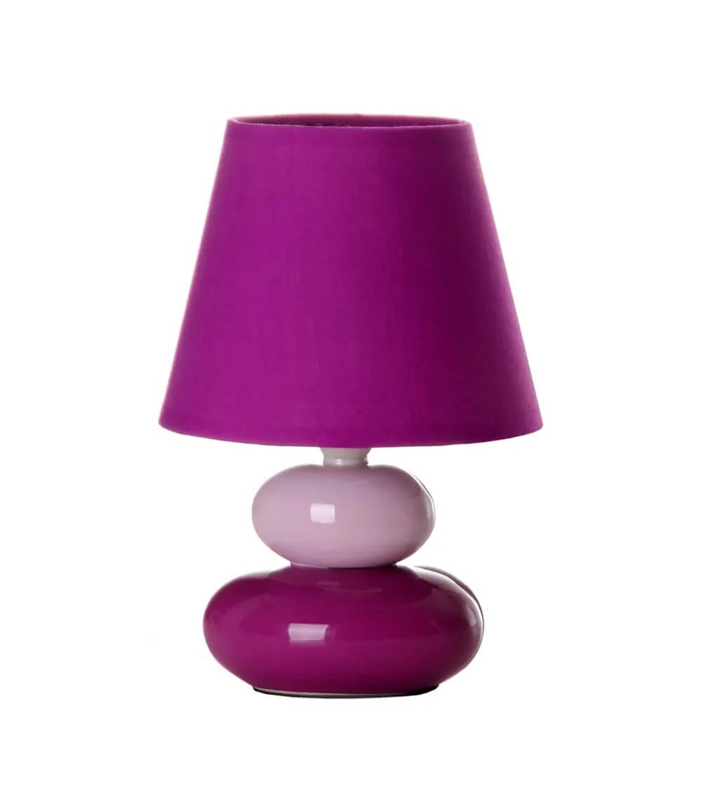 Dcasa Lámpara para mesita de noche moderna morado de cerámica