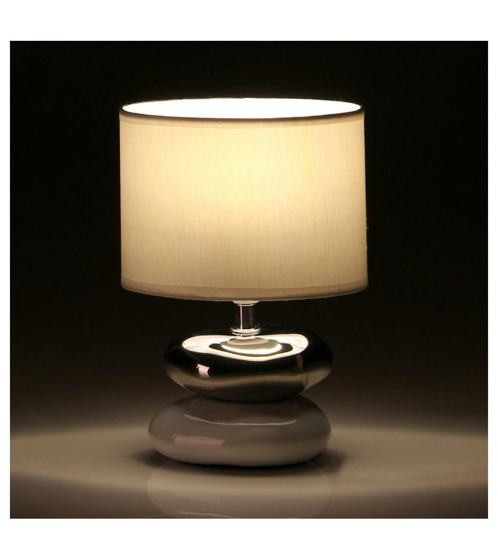 Dcasa Lámpara Para Mesita De Noche Oriental Blanca De Cerámica Para Dormitorio Fantasy