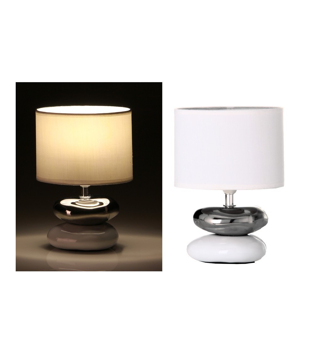 Dcasa Lámpara Para Mesita De Noche Oriental Blanca De Cerámica Para Dormitorio Fantasy