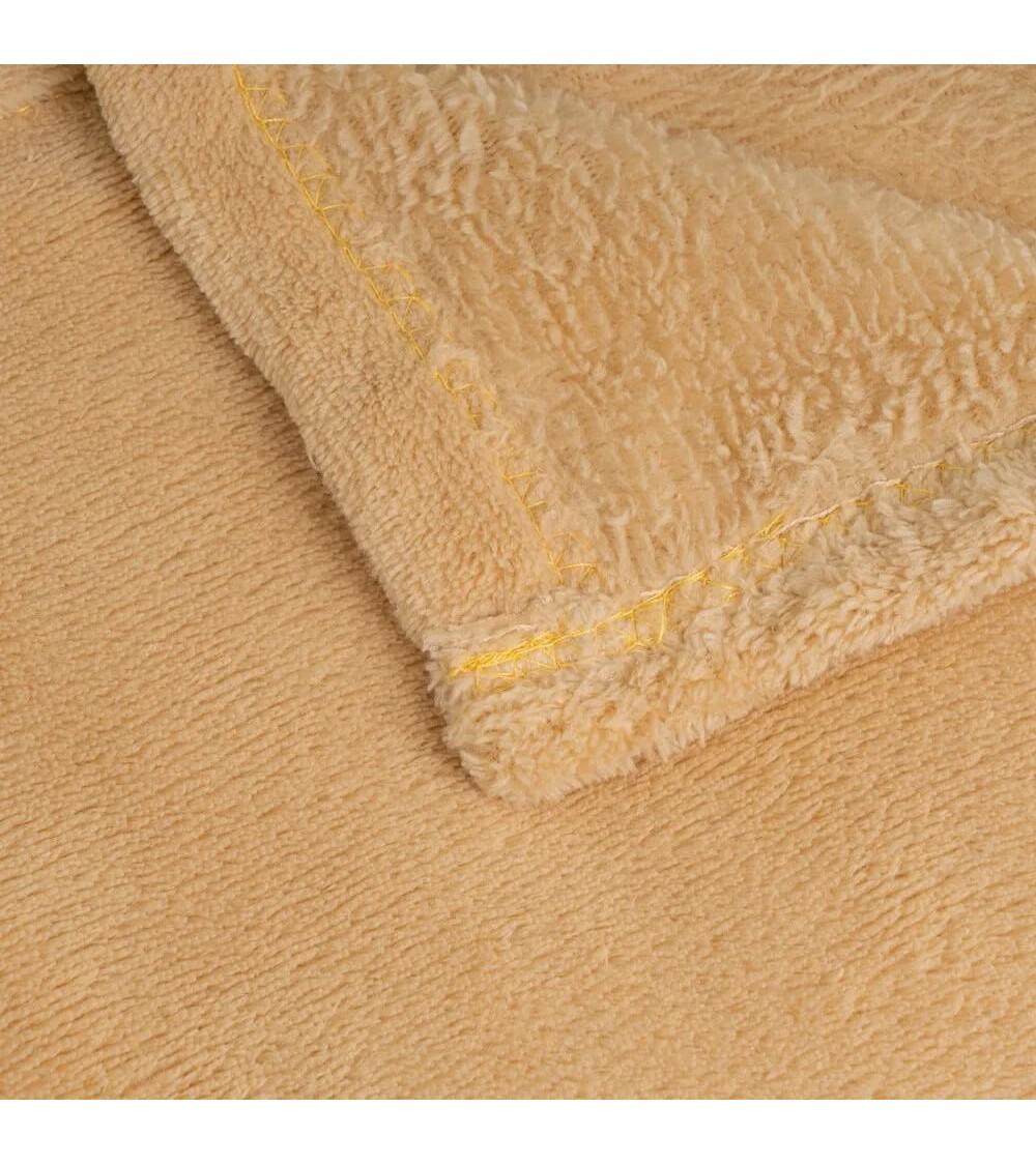 Dcasa Manta Beige De Coralina Lisa Polar De 130x160 Cm