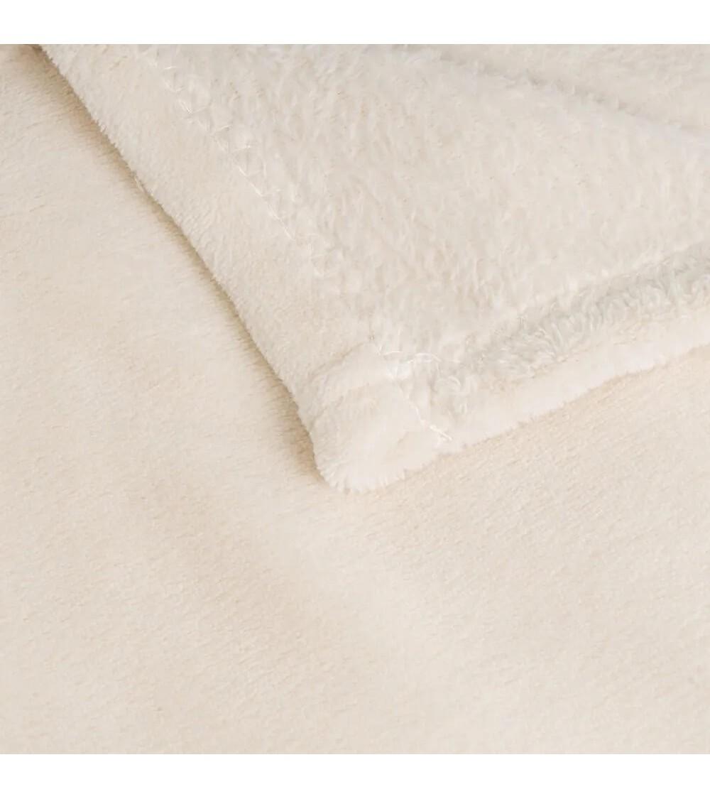 Dcasa Manta Blanco Roto De Coralina Lisa Polar De 130x160 Cm