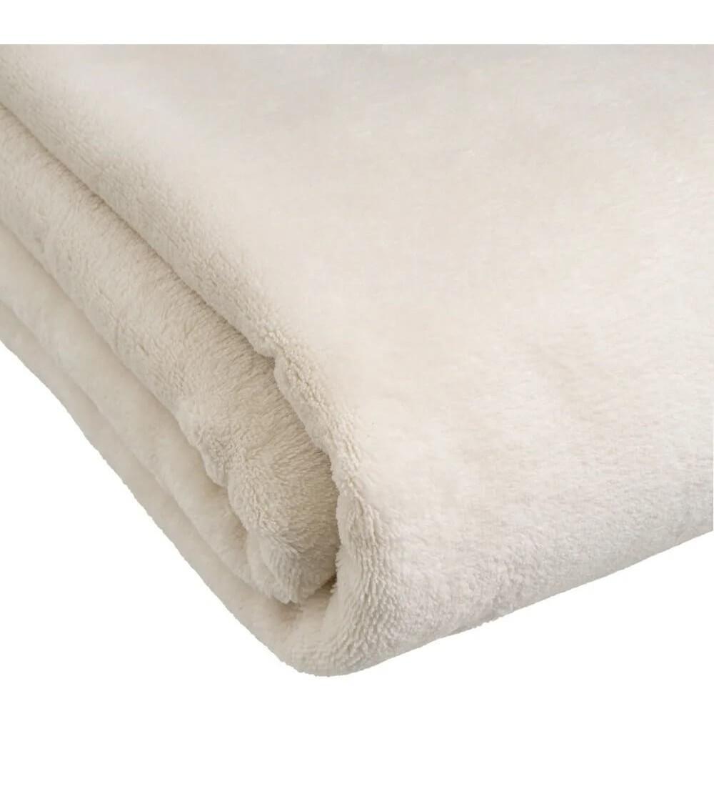 Dcasa Manta Blanco Roto De Coralina Lisa Polar De 130x160 Cm