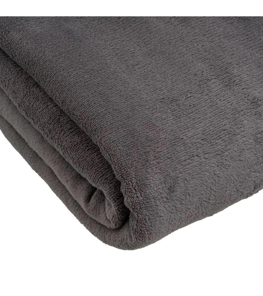 Dcasa Manta Gris Oscuro De Coralina Lisa Polar De 130x160 Cm