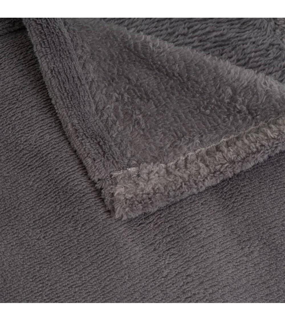 Dcasa Manta Gris Oscuro De Coralina Lisa Polar De 130x160 Cm