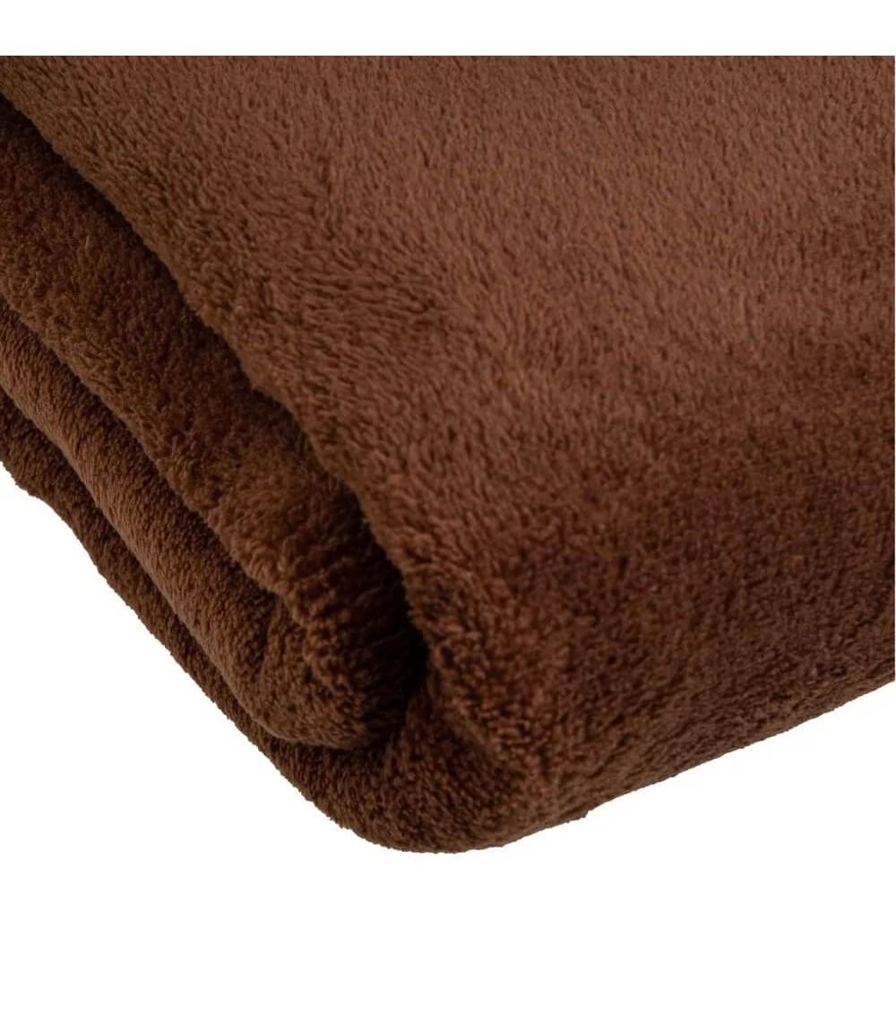 Dcasa Manta Marrón De Coralina Lisa Polar De 130x160 Cm