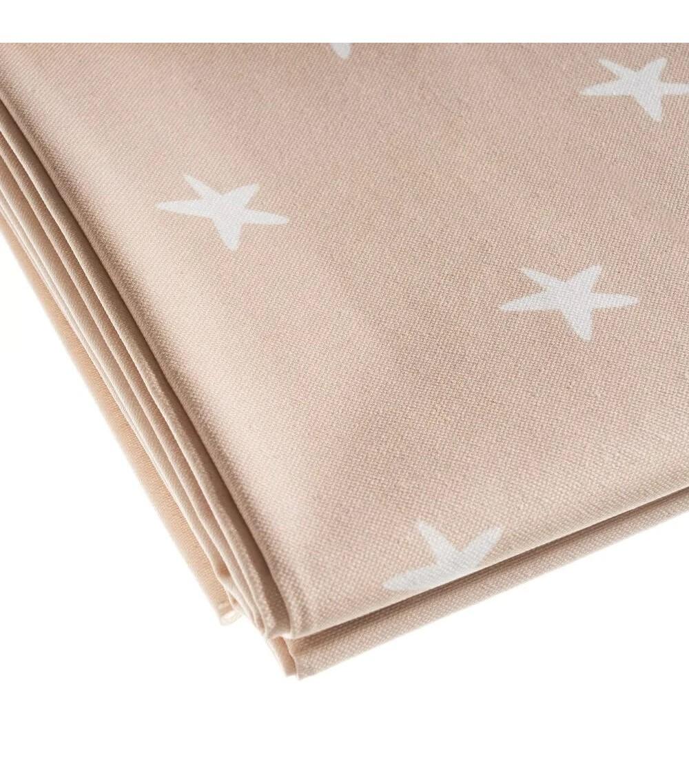 Dcasa Mantel Resinado Antimanchas De Estrellas Beige De Tela De 140x140 Cm