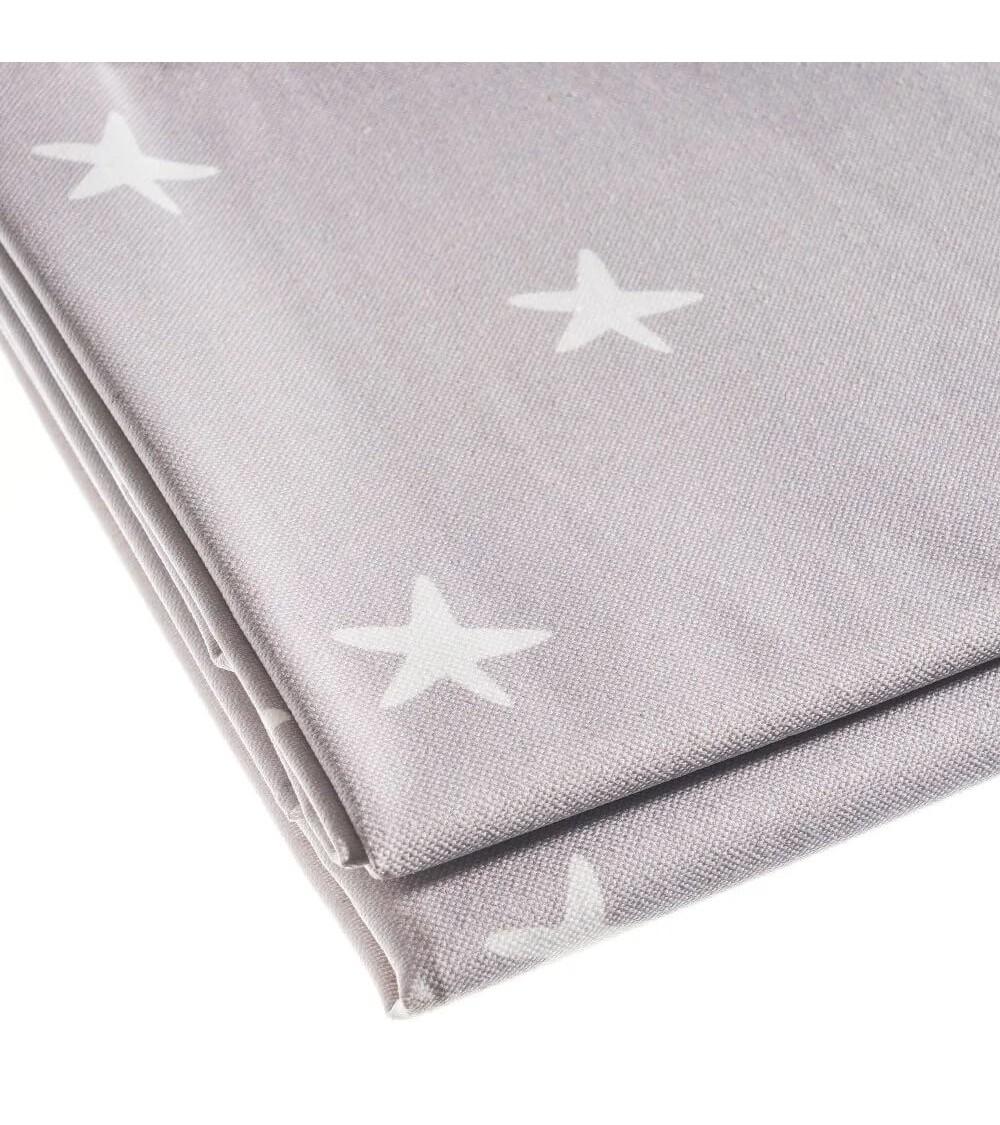 Dcasa Mantel Resinado Antimanchas De Estrellas Gris De Tela De 140x250 Cm