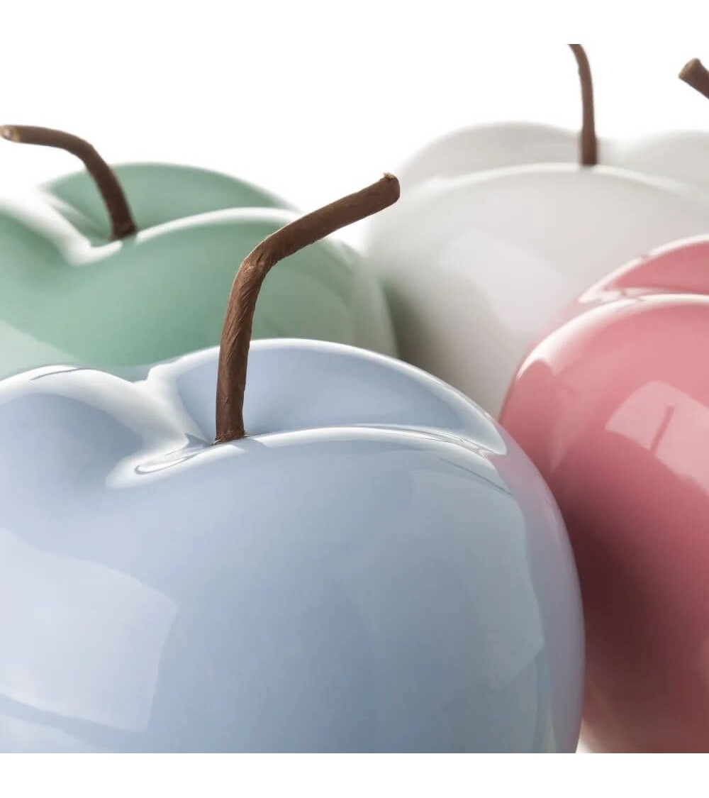 Dcasa Manzana Ceramica Colores Decorativa Sobremesa "Set 4 Pieza" 10 Cm