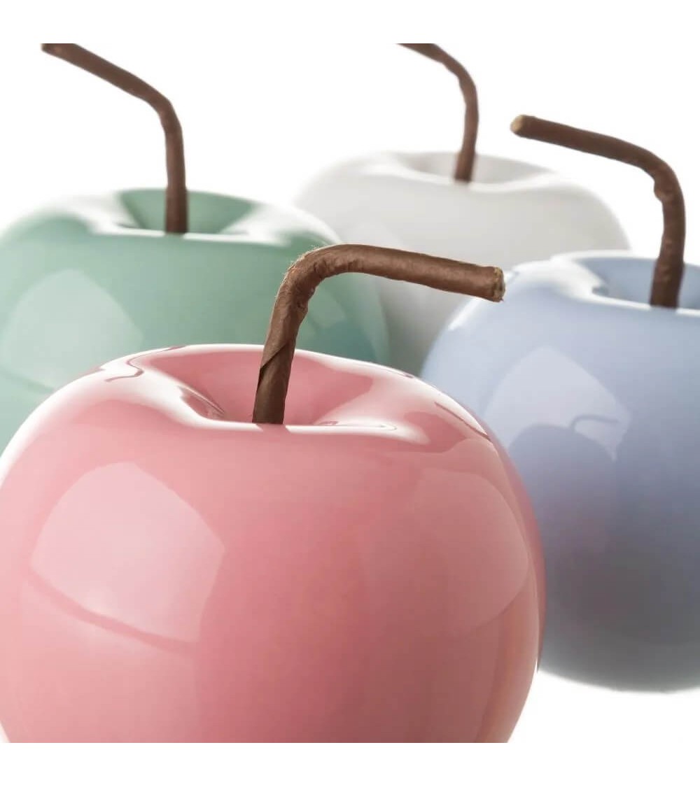 Dcasa Manzana Ceramica Colores Decorativa Sobremesa "Set 4 Pieza" 8 Cm