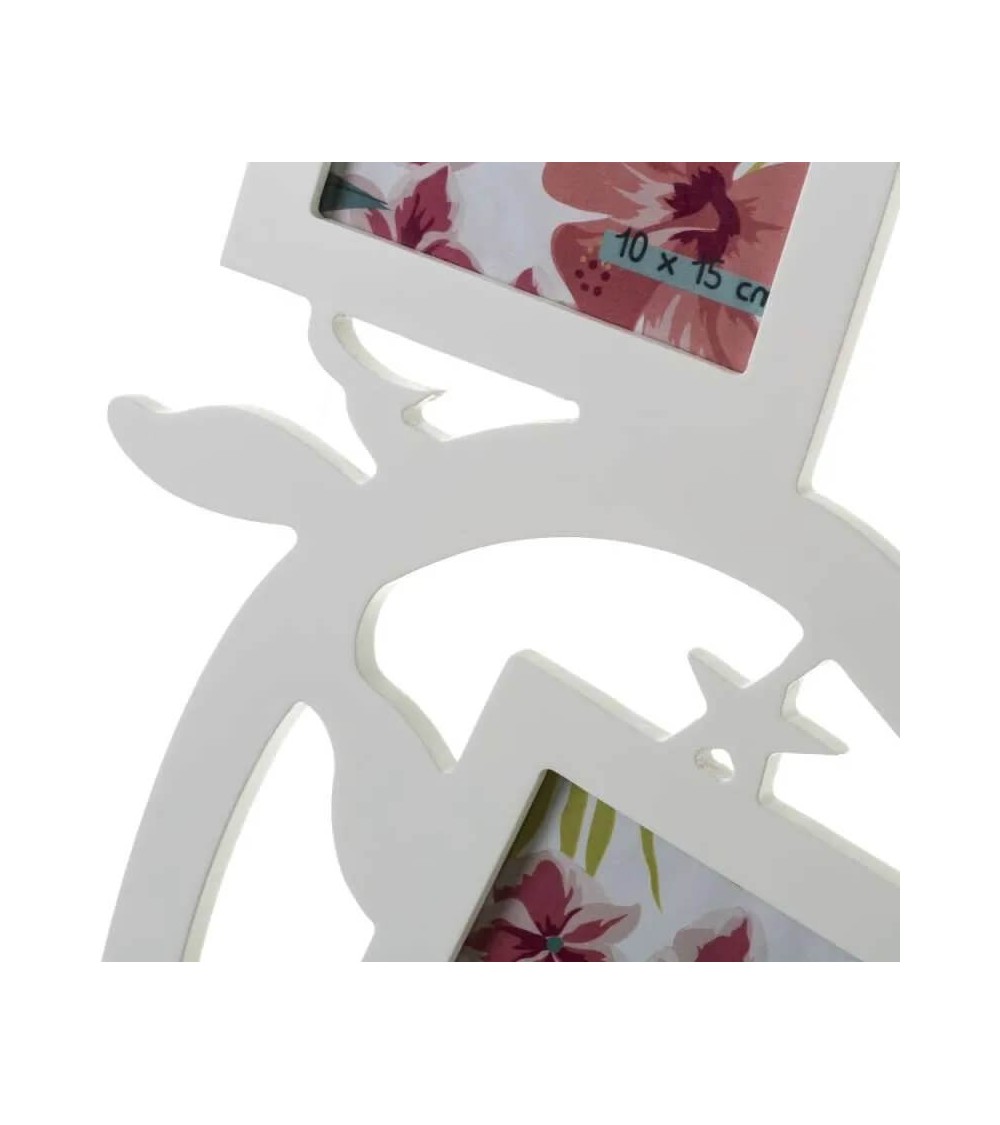 Dcasa Marco De Fotos Árbol De La Vida Para 7 Fotos Blanco De Madera De 61x58 Cm