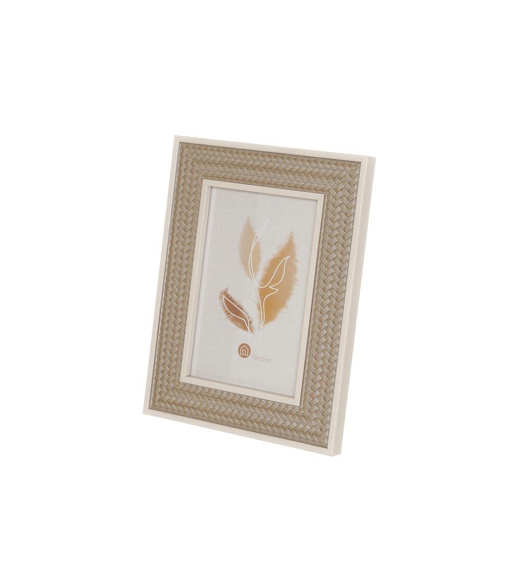 Dcasa Marco de fotos cenefa gris de plástico con cristal para foto de 10x15 cm