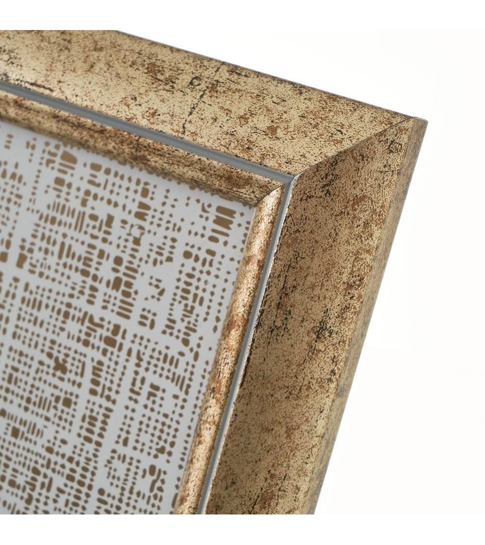 Dcasa Marco De Fotos Envejecido Dorado De Plástico Con Cristal Para Foto De 10x15 Cm