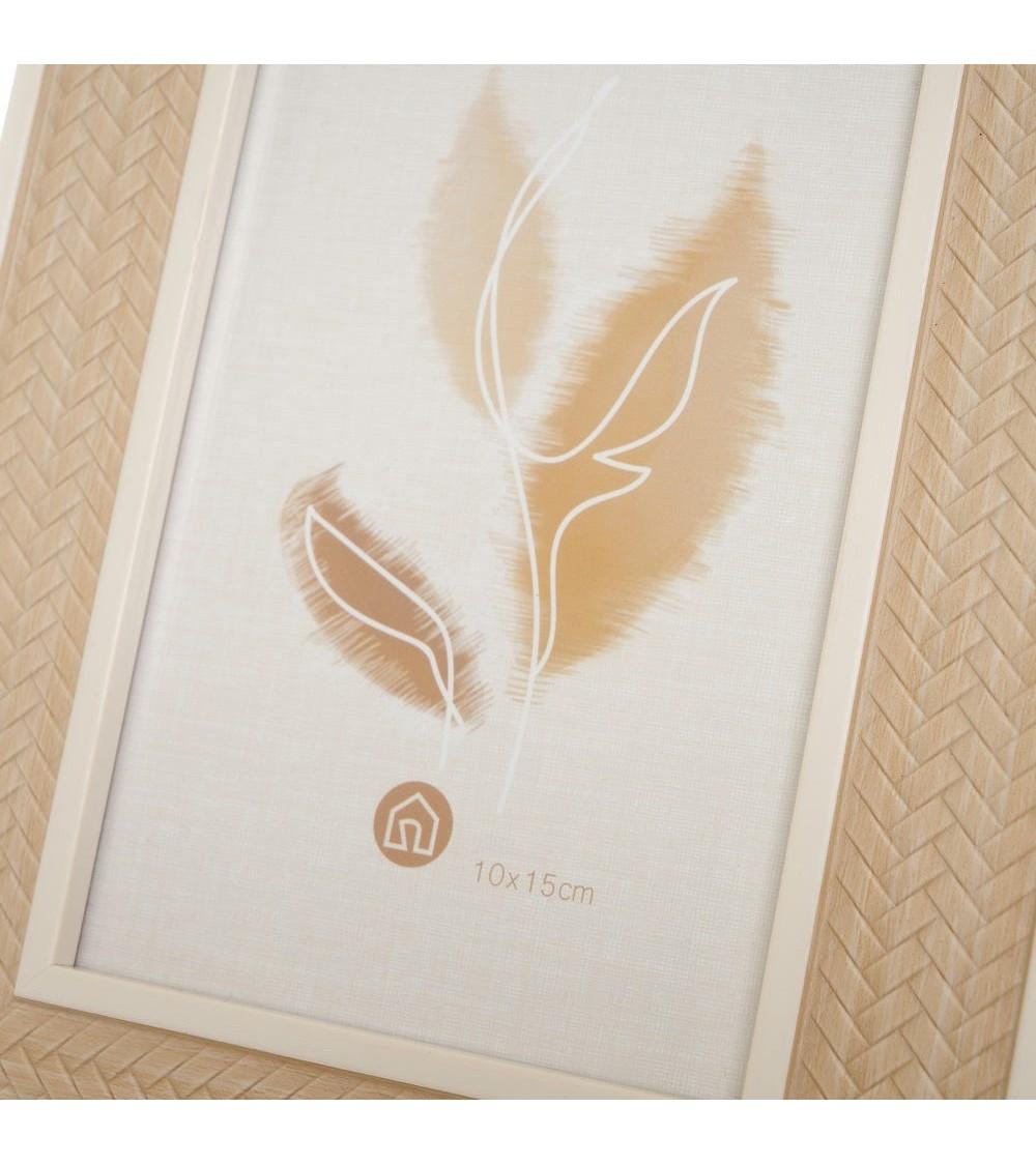 Dcasa Marco De Fotos Natural Cenefa De Plástico Con Cristal Para Foto De 10x15 Cm