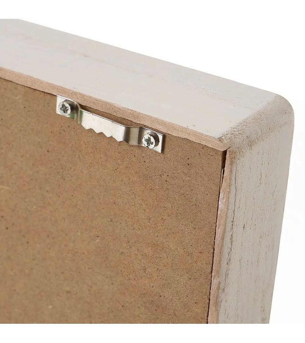 Dcasa Marcos De Fotos Múltiples En Blanco Y Natural De Madera De Paulonia De 60x24 Cm