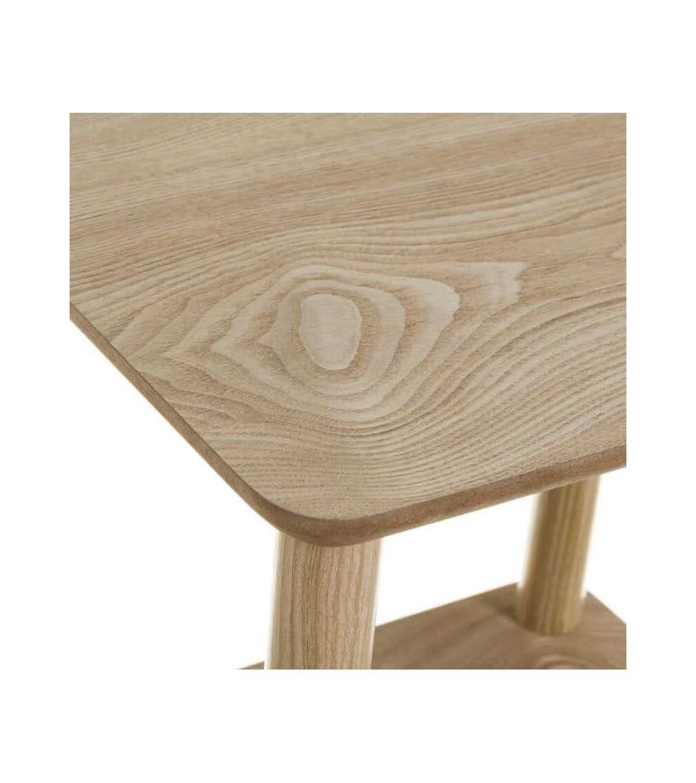 Dcasa Mesa Auxiliar De Madera De Pino Beige De 47x34x40 Cm