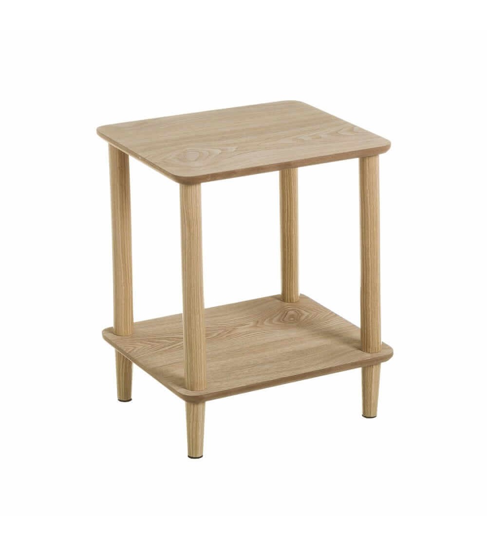 Dcasa Mesa auxiliar de madera de pino beige de 47x34x40 cm