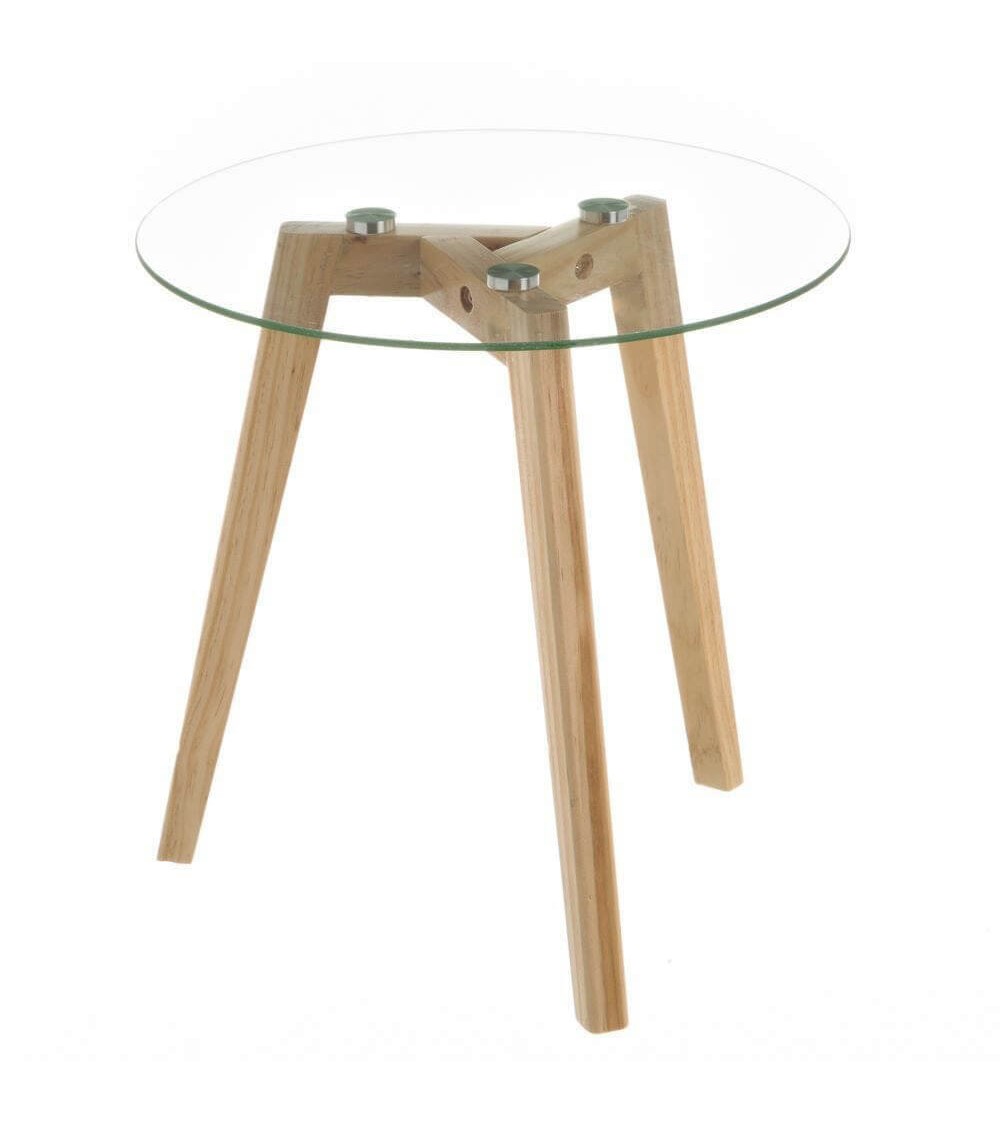 Dcasa Mesita auxiliar de madera marrón de 40x40x40 cm