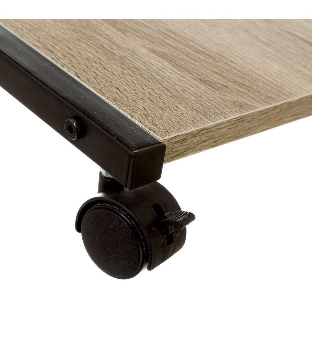 Dcasa Mesita Auxiliar De Metal Negra Con Ruedas De 65x40x27 Cm