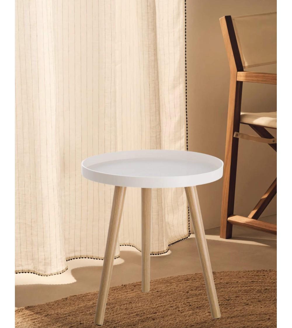 Dcasa Mesita Auxiliar De Polipropileno Blanca De 43x40x40cm