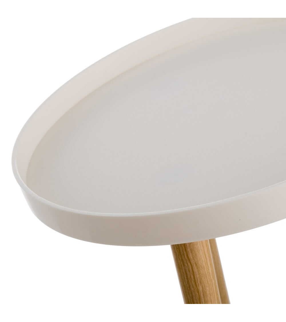 Dcasa Mesita Auxiliar De Polipropileno Blanca De 43x40x40cm